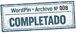 El sello de archivo de WordPin 008 completado