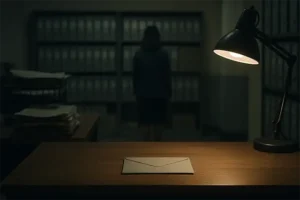 un sobre sin remitente sobre una mesa