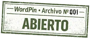 Sello del archivo 001 de WordPin abierto tras un fallo en los permalinks que provocó errores